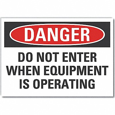 Machine Operat Danger Rflct Lbl 10x14in