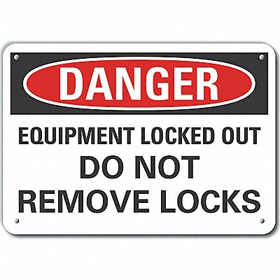 Alum Lockout Tagout Danger Sign 10x14in