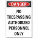 No Trespassing Danger Rflct Lbl 3.5x5in