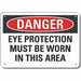 Plastic Eye Danger Sign 10x14in Plastic
