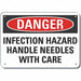 Alum Infection Hazard Danger Sign 7x10in