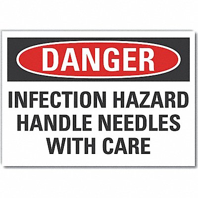 Infection Hazard Lbl 3.5x5in Polyester