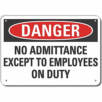 Alum No Admittance Danger Sign 7x10in