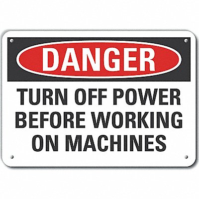 Rflct Mach Operation Danger Sign 10x14in