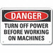 Rflct Mach Operation Danger Sign 10x14in