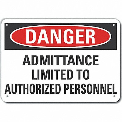Rflct Auth Personnel Danger Sign 10x14in