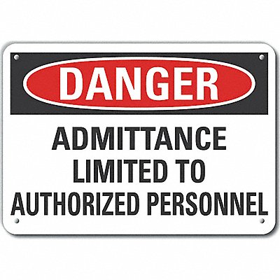 Auth Person Danger Sign 10x14in Plastic