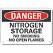 Alum Nitrogen Danger Sign 7x10in Alum