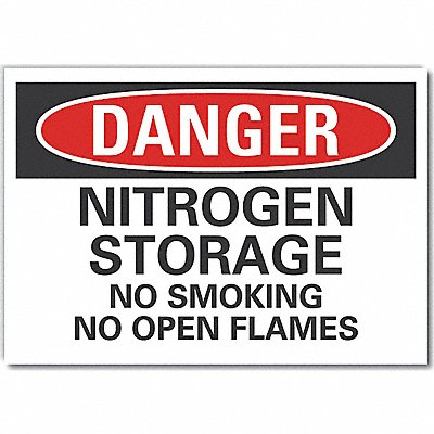 Nitrogen Danger Rflct Label 7inx10in
