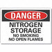 Nitrogen Danger Lbl 7inx10in Polyester