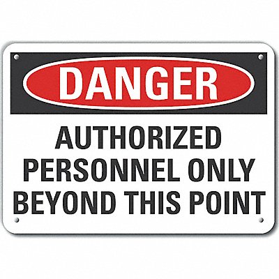 Rflctv Auth Person Danger Sign 10x14in