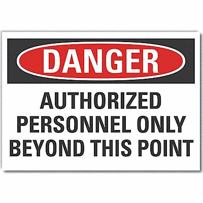 Auth Person Danger Label 5 in x 7 in