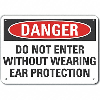 Rflct Ear Danger Sign 7x10in Aluminum