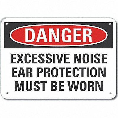 Hearing Danger Sign 10inx14in Plastic