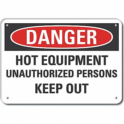 Rflct Hot Danger Sign 7inx10in Aluminum