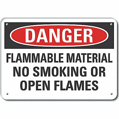 Flammable Mtrl Danger Sign 10x14in Alum