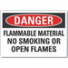 Flammable Mtrl Danger RflctvLbl 3.5x5in