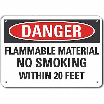 Rflct Flammable Mtrl Danger Sign 7x10in