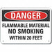 Rflct Flammable Mtrl Danger Sign 7x10in