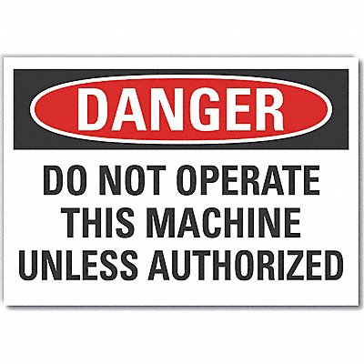 Machine Operation Danger Lbl 5x7in