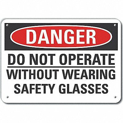 Plastic Eye Danger Sign 10x14in Plastic