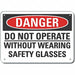 Plastic Eye Danger Sign 10x14in Plastic