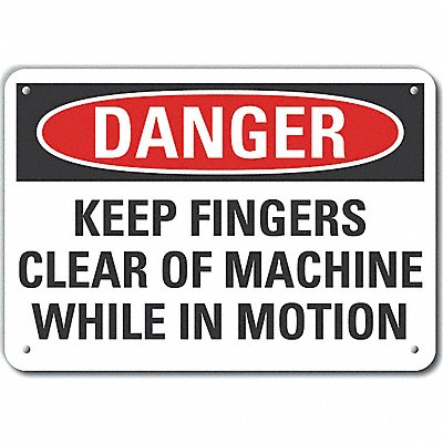 Rflct Keep Hand Clear Dangr Sign 7x10in