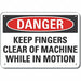 Rflct Keep Hand Clear Dangr Sign 7x10in