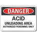 Alum Acid Danger Sign 7x10in Alum