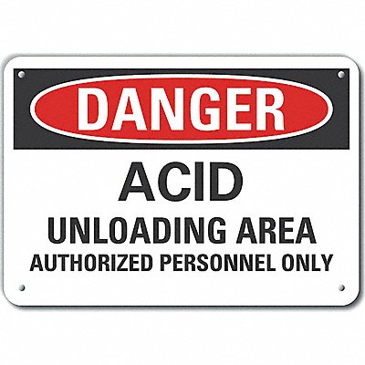 Rflct Acid Danger Sign 7x10in Aluminum