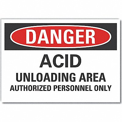 Acid Danger Label 7in x 10in Polyester