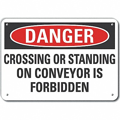 Rflct Conveyor Safety Danger Sign 7x10in