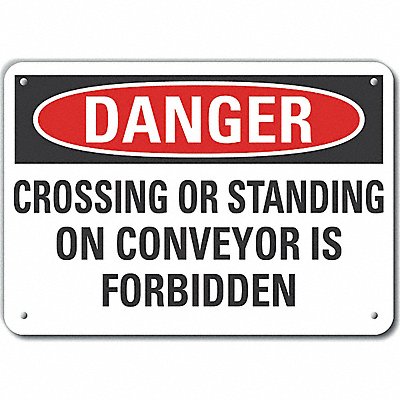 Alum Conveyor Safety Danger Sign 7x10in