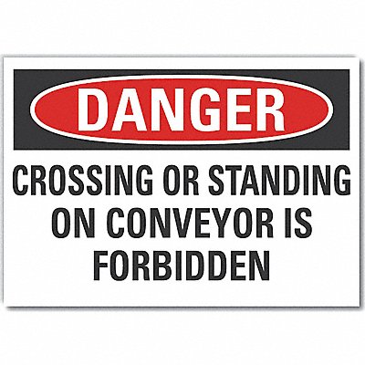 Conveyor Safety Lbl 7x10in Polyester
