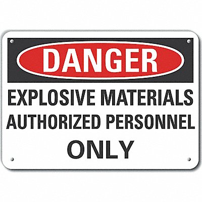 Alum Explosive Mtrl Danger Sign 10x14in