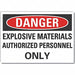 Explosive Mtrl Danger Rflct Lbl 7x10in