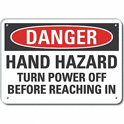 Alum Mach Operation Danger Sign 7x10in