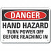 Rflct Mach Operation Danger Sign 7x10in