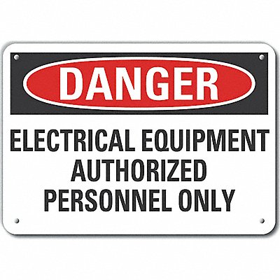 Elec Equipment Danger Sign 10x14in Plstc