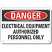 Elec Equipment Danger Sign 10x14in Plstc