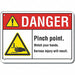 Rflctv Pinch Point Danger Sign 10x14in