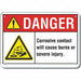 Rflct Corrosive Mtrl Danger Sign 7x10in