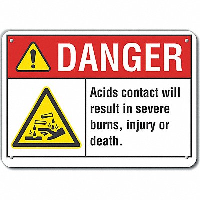 Alum Acid Danger Sign 10x14in Alum