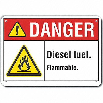 Diesel Danger Sign 7x10in Plastic
