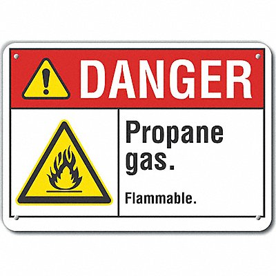 Rflct Propane Danger Sign 10x14in Alum