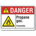 Rflct Propane Danger Sign 10x14in Alum