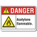 Acetylene Danger Sign 10inx14in Plastic