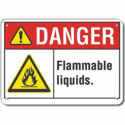 Rflct Flamm Liquid Danger Sign 7x10in