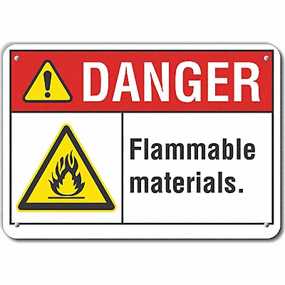 Rflct Flammable Mtrl Danger Sign 10x14in