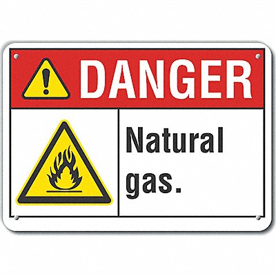 Natural Gas Danger Sign 10inx14in Plastc